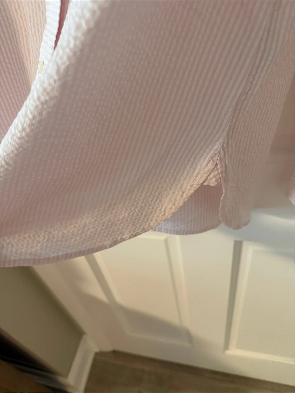 J.Crew Women’s Pink Cotton Pinstripe Seersucker Button Down Preppy Size 10